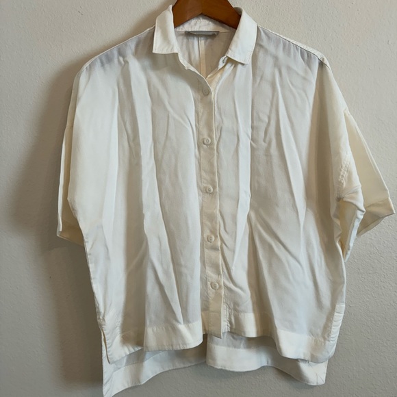 Everlane The Drapey Square Shirt Bone White Boxy Tencel Oversize XS - Picture 2 of 14
